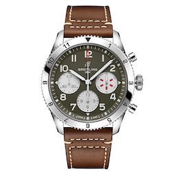 17532230 - Classic AVI Chronograph 42 Curtiss P-40 Warhawk Leather Strap Watch