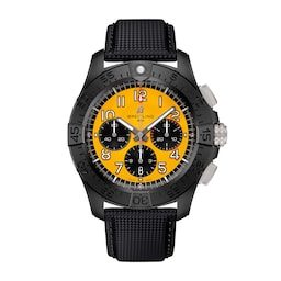 17532588 - Avenger B01 Chronograph 44mm Night Mission Mens Watch Yellow Black Leather