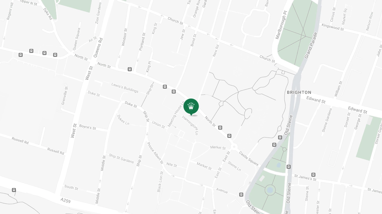Map Showing Offical Rolex Retailer - Brighton
